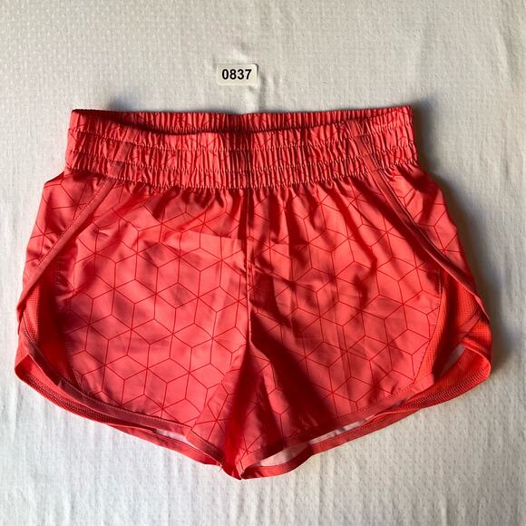 Athletic Women’s Workout Lined Shorts size L (10-12), Hot Orange, Elastic Waist - Picture 1 of 7